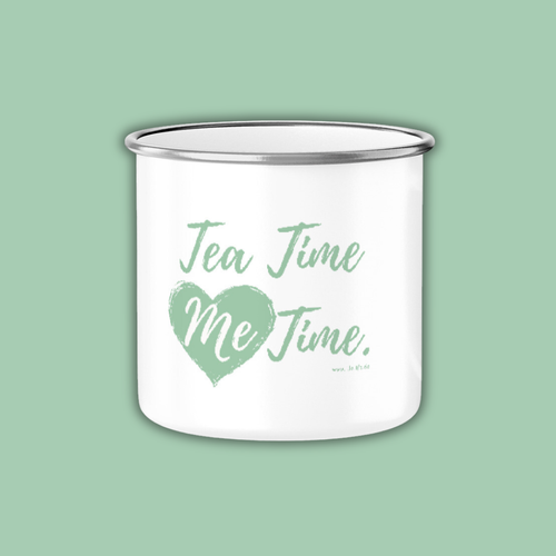 Emaille Tasse-Tea Time/Me Time