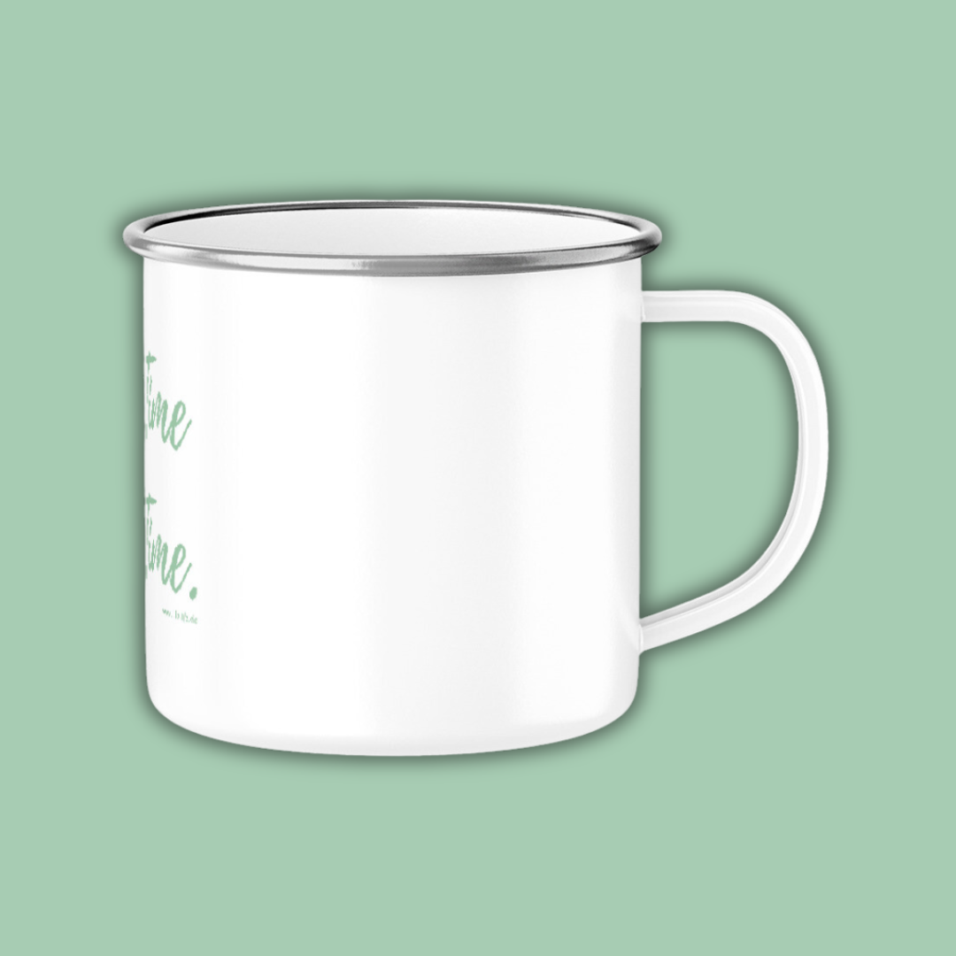 Emaille Tasse-Tea Time/Me Time