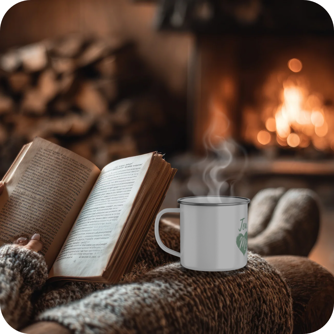 Emaille Tasse-Tea Time/Me Time