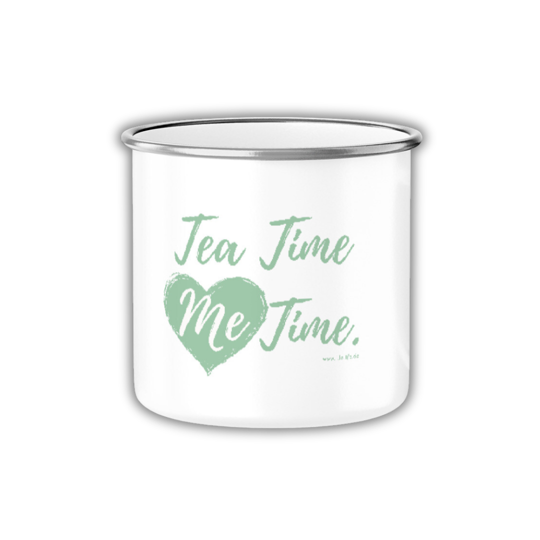 Emaille Tasse-Tea Time/Me Time